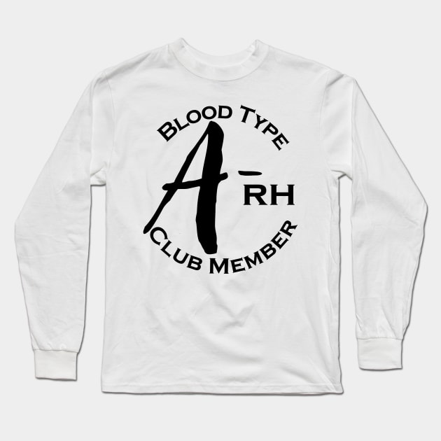 Blood type A minus club member Long Sleeve T-Shirt by Czajnikolandia